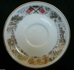 Viletta Fine China US Commemorative Saucer 5 3/4" Roseburg Oregon U.S.A .-EUC